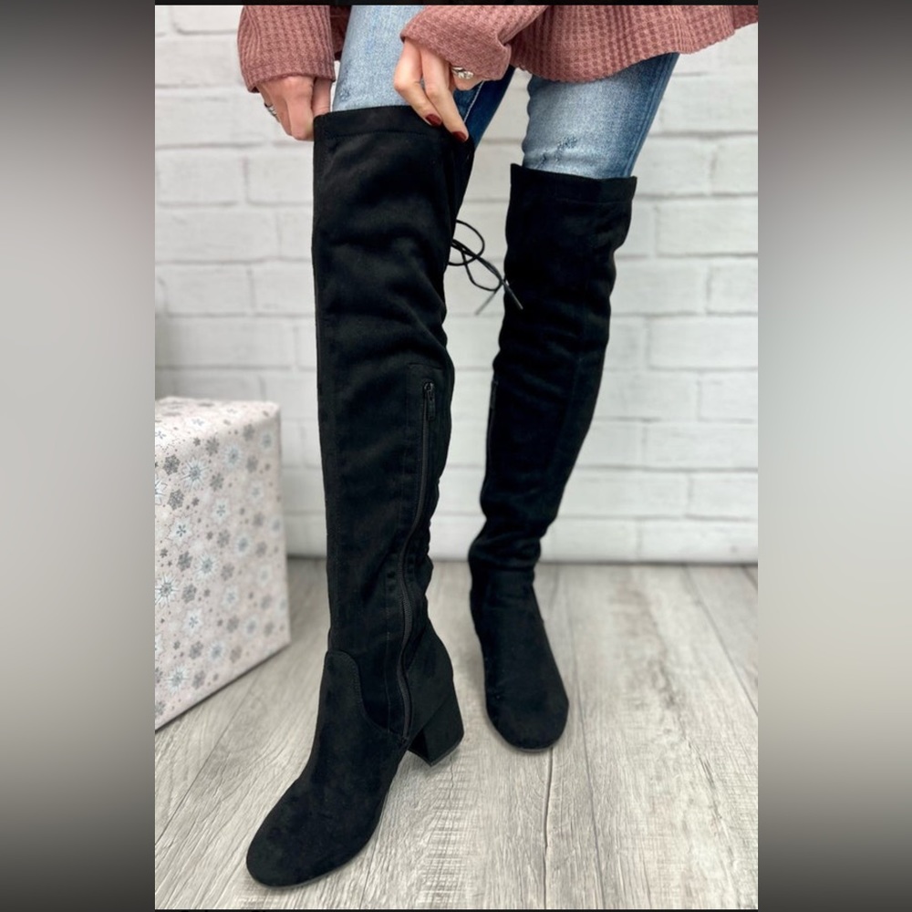 Lucy heeled over the knee boots, taupe 10